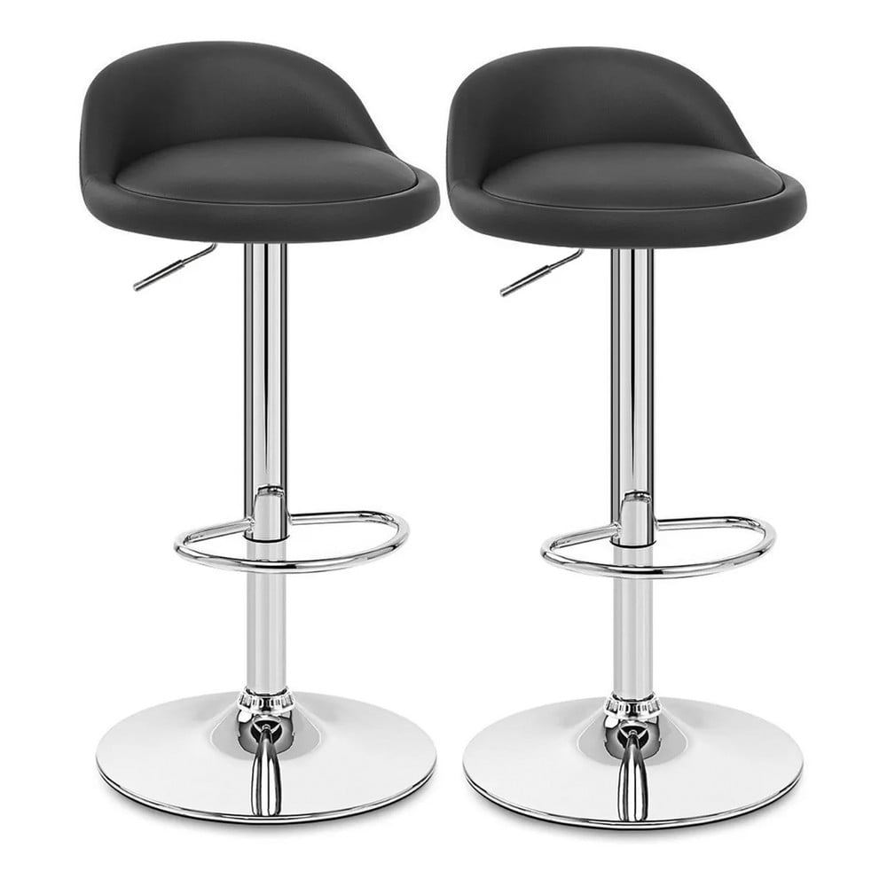 Set x 2 Bancos de Bar Altura Regulable Negro